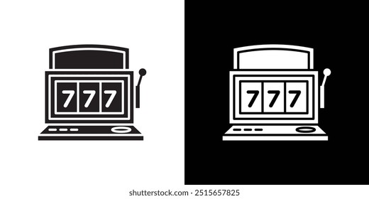 slot machine icon Thin line flat illustration