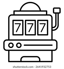 Slot machine icon Thin line vector design