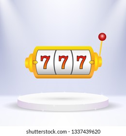 Slot machine, icon. Vector background