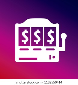 Slot Machine icon vector illustrator creative design purple and pink gradient background
