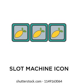 Slot machine icon vector isolated on white background for your web and mobile app design, Slot machine logo concept