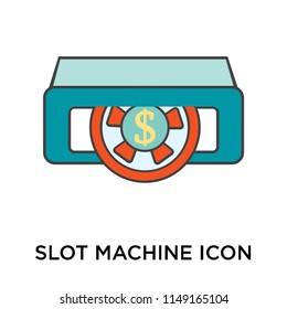 Slot machine icon vector isolated on white background for your web and mobile app design, Slot machine logo concept