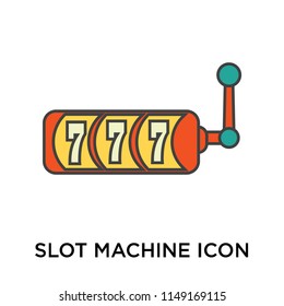 Slot machine icon vector isolated on white background for your web and mobile app design, Slot machine logo concept