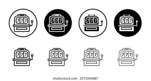 slot machine icon vector line logo mark or symbol set collection outline style