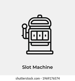 slot machine icon vector. Linear style sign for mobile concept and web design. slot machine symbol illustration. Pixel vector graphics - Vector.