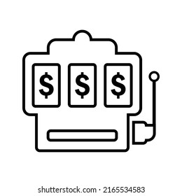 Slot Machine Icon Vector On Trendy Design.