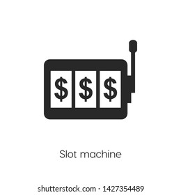 Slot machine icon vector. Slot machine symbol. Linear style sign for mobile concept and web design. Slot machine symbol illustration. Pixel vector graphics - Vector.
