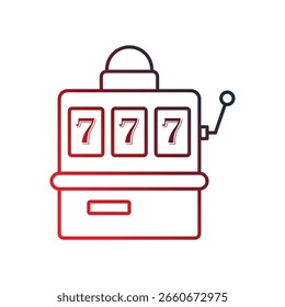 Icono de la máquina tragamonedas con Vector de fondo blanco