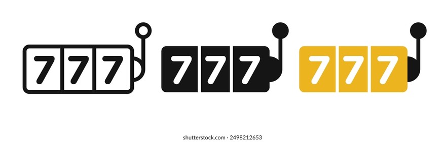 slot machine iconicon vector collection in outlined and solid style