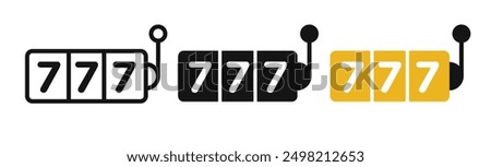 slot machine iconicon vector collection in outlined and solid style