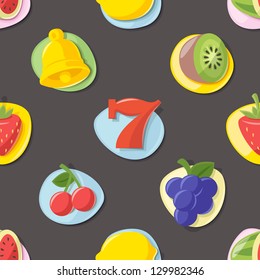 Slot Machine Icons Pattern Black Version | Rainbow Collection
