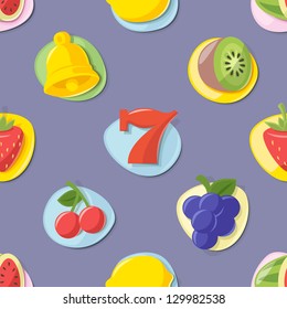 Slot Machine Icons Pattern Grey Version | Rainbow Collection