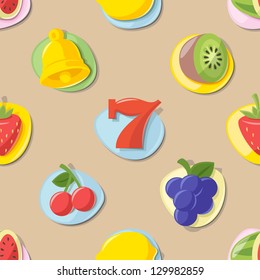Slot Machine Icons Pattern Ocher Version | Rainbow Collection