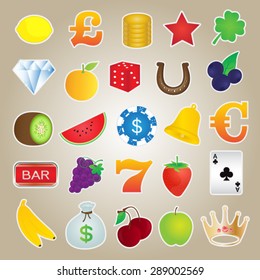 Slot Machine Icons Set