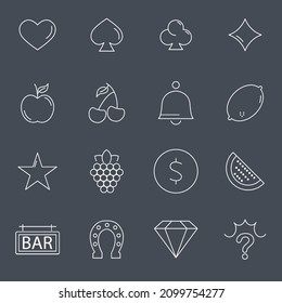Slot Machine  icons set . Slot Machine  pack symbol vector elements for infographic web