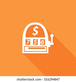 Slot Machine icons set. Vector Illustration eps10. Flat icon with long shadow. 
