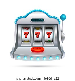 Slot machine illustration isolated on white background