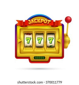 Slot machine illustration isolated on white background