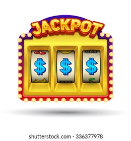 Slot machine illustration on white background