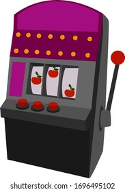Máquina de ranura, ilustración, vector sobre fondo blanco