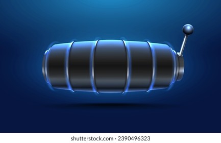 Slot machine isolated on dark background. Vector template for your design.
