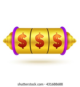 Slot machine isolated on white background.