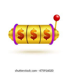 Slot machine isolated on white background. Eps10 vector slot machine illustration.