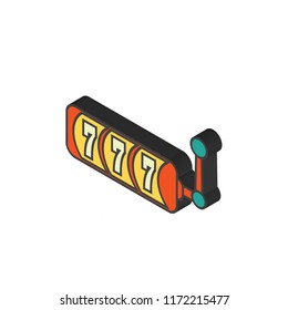 Slot machine isometric left top view 3D icon