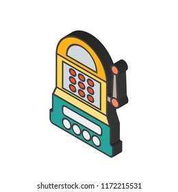 Slot machine isometric left top view 3D icon