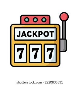 máquina tragamonedas - icono de jackpot plantilla de diseño vectorial en fondo blanco