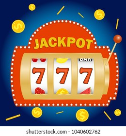 Slot Machine Lucky Sevens Jackpot Concept Stock Vector (Royalty Free ...