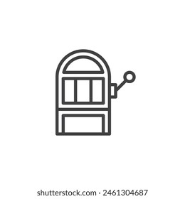 Slot machine line icon. linear style sign for mobile concept and web design. Casino slot machine outline vector icon. Symbol, logo illustration. Vector graphics