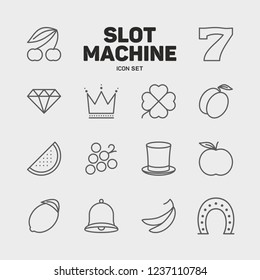 Slot Machine line icon set