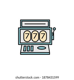 slot machine line icon. Signs and symbols can be used for web, logo, mobile app, UI, UX on white background.