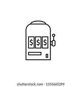 Slot machine line icon for web, mobile and infographics. Isolated on white background, graphic design vector symbols.