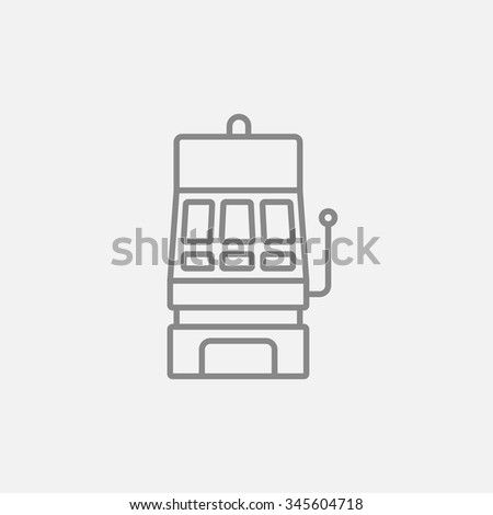 Slot machine line icon for web, mobile and infographics. Vector dark grey icon isolated on light grey background.