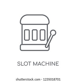 Slot machine linear icon. Modern outline Slot machine logo concept on white background from Entertainment and Arcade collection. Suitable for use on web apps, mobile apps and print media.