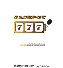 slot machine with lucky seven jackpot.vector illustration.