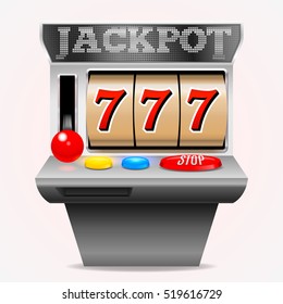 White Slot Machine Lucky Seven Vector Stock Vector (Royalty Free) 519618247