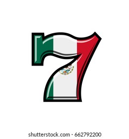 Slot machine mexican flag vector illustration