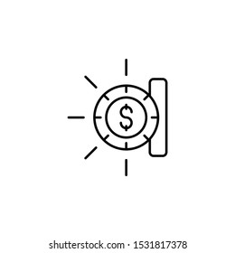 slot, machine, money, coin, vector, icon, outline. Illustration isolated vector