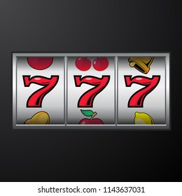 Slot machine with number seven - jackpot 