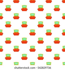 Slot machine pattern. Cartoon illustration of slot machine vector pattern for web
