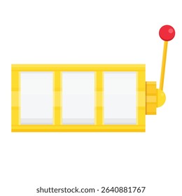 Slot machine reel with empty slots and golden frame isolated on white background. For in casino, gaming or gambling. Online Casino jackpot. Vector illustration
