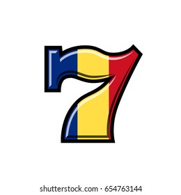 Slot machine romanian flag vector illustration