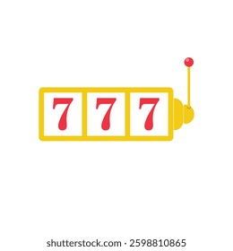 Slot machine or slots with 777 jackpot illustration, vector icon for casino apps and web