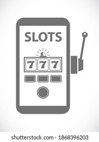 Slotmaschine mit Smartphone-Vektorsymbol