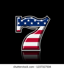 Slot machine stars and strips flag vector illustration