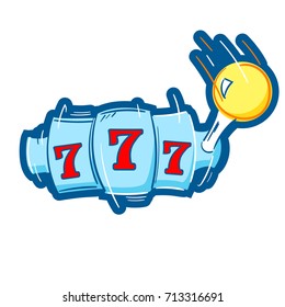 a slot machine sticker jackpot vector icons