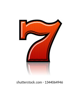 Slot machine striped seven color vector illustration